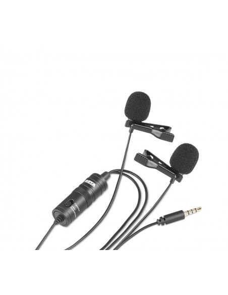 MICRÓFONO LAVALIER DUAL OMNIDIRECCIONAL M1 DM BOYA- BYM1DM