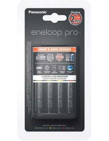 CARGADOR ENELOOP BQ-CC55 CON 4 BATERÍAS/ PILAS AA PRO 2450 MAH- 5410853057635