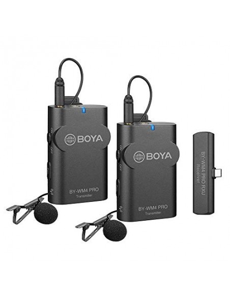 MICRÓFONO INALÁMBRICO WM4 KIT PRO 2TX + 1 RX LIGTHING BOYA- BYWM4PROK4