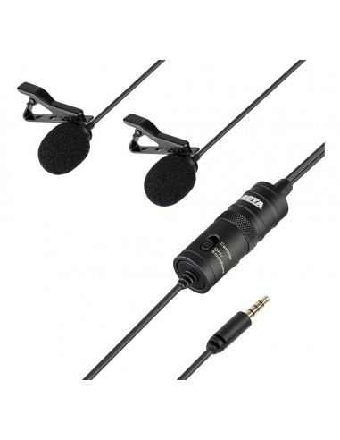 MICRÓFONO LAVALIER DUAL OMNIDIRECCIONAL M1 DM BOYA- BYM1DM
