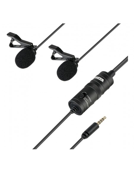 MICRÓFONO LAVALIER DUAL OMNIDIRECCIONAL M1 DM BOYA- BYM1DM