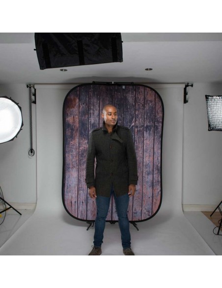 FONDO PLEGABLE DOBLE CARA SERIE URBAN MURO ABANDONADO/ VALLA DE MADERA 1.5 X 2.1M MANFROTTO - LLLB5715