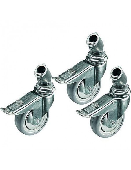 MANFROTTO SET 3 RUEDAS 100MM CON FRENOS PARA TUBO Ø 22MM