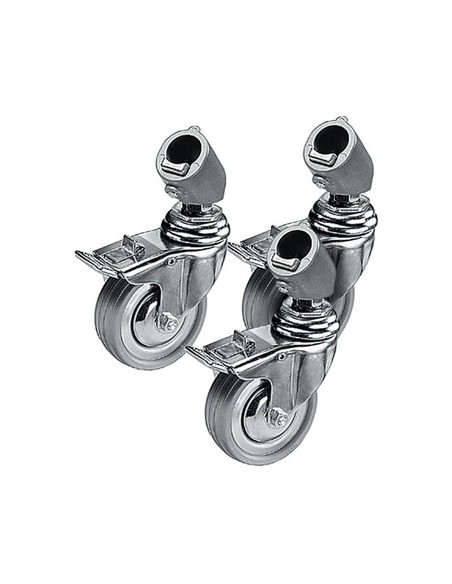 RUEDAS SET 3 100MM CON FRENOS PARA TUBO Ø 22MM MANFROTTO- MF110G