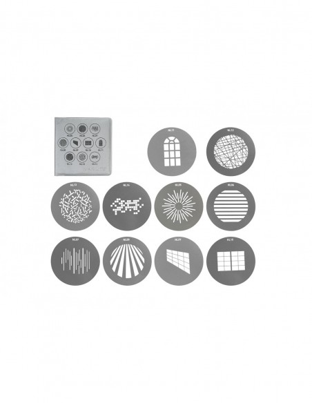 JUEGO DE 10 GOBOS SET 1 PARA NANLITE FORZA 60/60B/150 - NAASGBFMMSET1