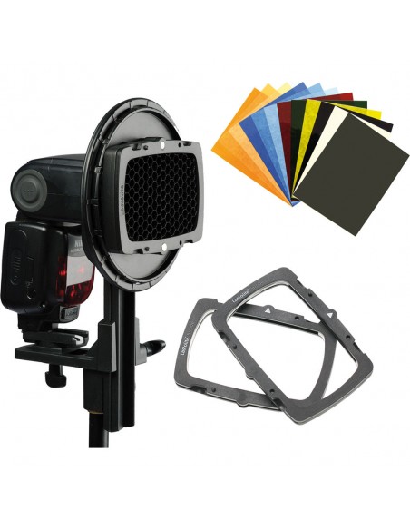 STROBO KIT ADAPTADOR CON ZAPATA EZYBOX HOTSHOE MANFROTTO- LLLS2617