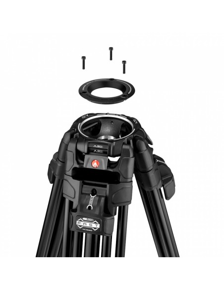 TRÍPODE 645 FAST TWIN CON SEMIESFERA 2 EN 1 EN ALUMINIO MANFROTTO- MVTTWINFA