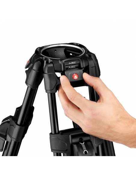 TRÍPODE 645 FAST TWIN CON SEMIESFERA 2 EN 1 EN ALUMINIO MANFROTTO- MVTTWINFA