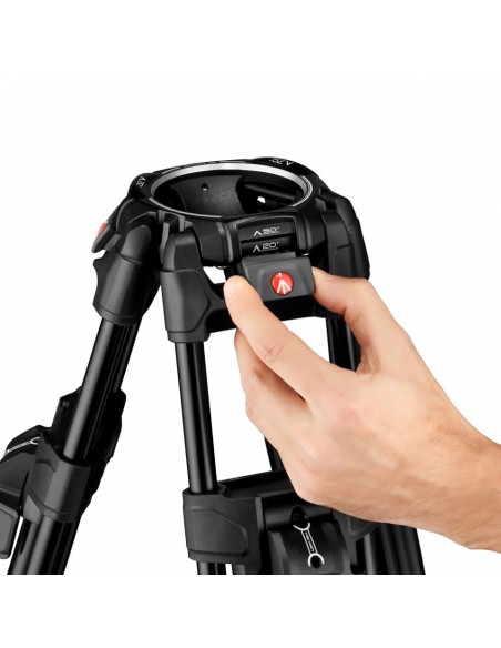 TRÍPODE 645 FAST TWIN CON SEMIESFERA 2 EN 1 EN ALUMINIO MANFROTTO- MVTTWINFA