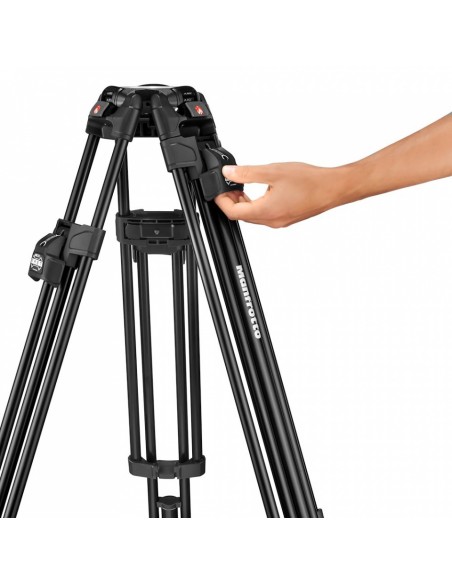 TRÍPODE 645 FAST TWIN CON SEMIESFERA 2 EN 1 EN ALUMINIO MANFROTTO- MVTTWINFA