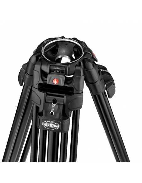 TRÍPODE 645 FAST TWIN CON SEMIESFERA 2 EN 1 EN ALUMINIO MANFROTTO- MVTTWINFA