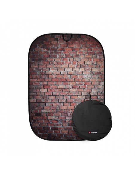 FONDO PLEGABLE DOBLE CARA SERIE URBAN ROJO CLÁSICO/ LADRILLO BLANCO 1.5 X 2.1M MANFROTTO- LLLB5706
