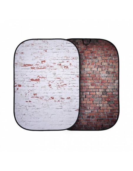 FONDO PLEGABLE DOBLE CARA SERIE URBAN ROJO CLÁSICO/ LADRILLO BLANCO 1.5 X 2.1M MANFROTTO- LLLB5706