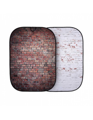 FONDO PLEGABLE DOBLE CARA SERIE URBAN ROJO CLÁSICO/ LADRILLO BLANCO 1.5 X 2.1M MANFROTTO- LLLB5706