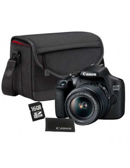 CAMARA CANON EOS 2000D CON OBJETIVO EF-S 18-55MM IS II MOCHILA Y TARJETA SD CANON-2728C034AA