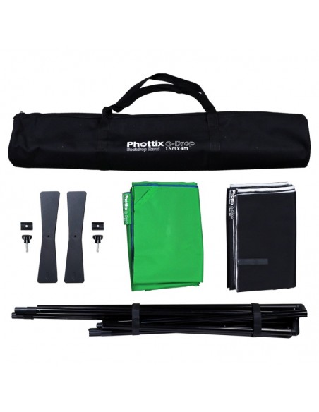 SOPORTE FONDO PORTATIL Q-DROP KIT MARCO CON FONDOS 1.5 X 2 METROS PHOTTIX - P83433