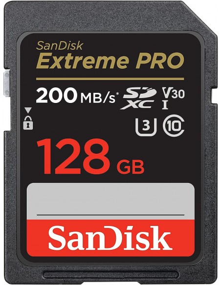SANDISK SDHC EXTREMEPRO 128GB 200 MB/S V30 UHS-IU3 - SDSDXXU-256G-GN4IN