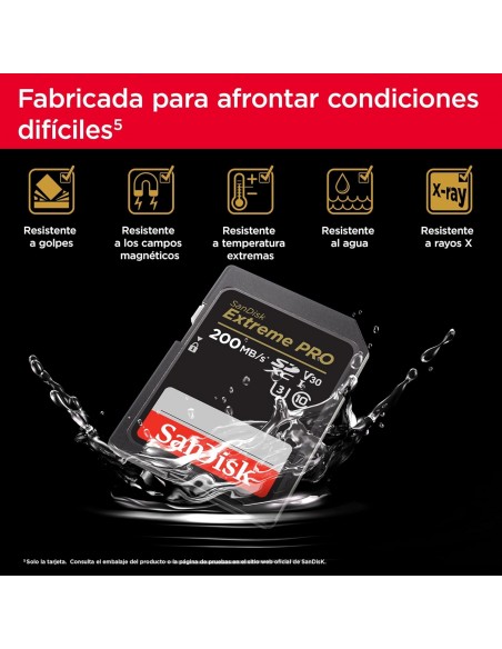 SANDISK SDHC EXTREMEPRO 128GB 200 MB/S V30 UHS-IU3 - SDSDXXU-256G-GN4IN
