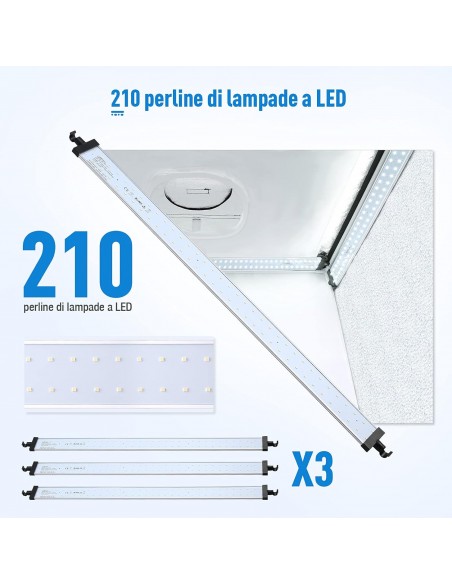 CAJA DE LUZ ESTUDIO FOTOGRÁFICO PORTÁTIL 80X80X80CM CON 3 TIRAS LUZ LED