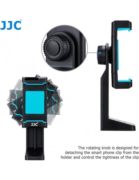 SOPORTE DE TRÍPODE UNIVERSAL DE ROTACIÓN 360 GRADOS CON ABRAZADERA AJUSTABLE PARA TELÉFONOS EN TRÍPODE 1/4"