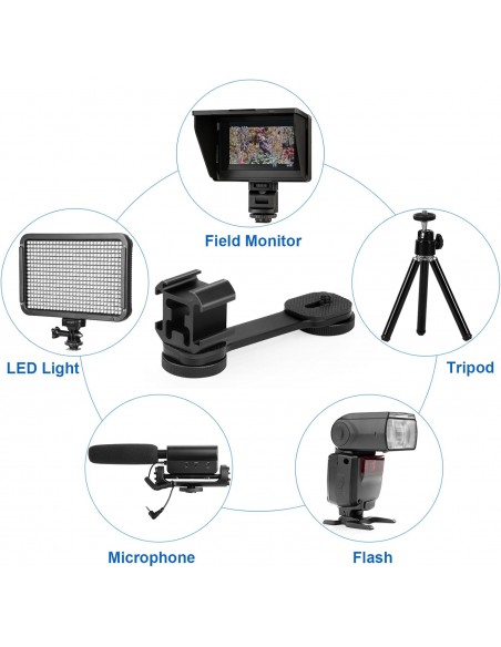 SOPORTE ZAPATA FLASH EXTENSION 3 IN 1 COLD SHOE MOUNT 1/4 " - B0BZPCS1MD