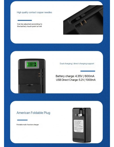 CARGADOR UNIVERSAL BATERIAS LITIO Y SMARTPHONE - SCU-A368