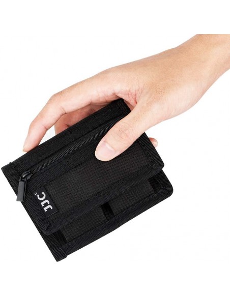 JJC FUNDA TARJETAS DE MEMORIA + 2 BOLSILLOS PARA BATERIAS CÁMARA - B082X9P2SF