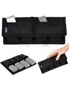 JJC FUNDA TARJETAS DE MEMORIA + 4 BOLSILLOS PARA BATERIAS CÁMARA - B0834W5PFZ