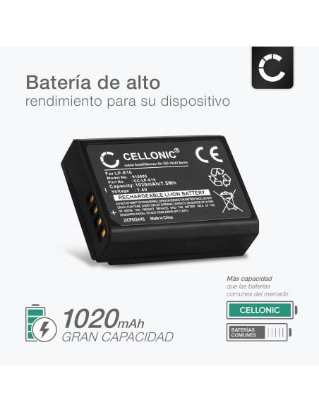 BATERÍA CÁMARA CANON EOS - LP-E10 - (7.4V, 1020MAH)