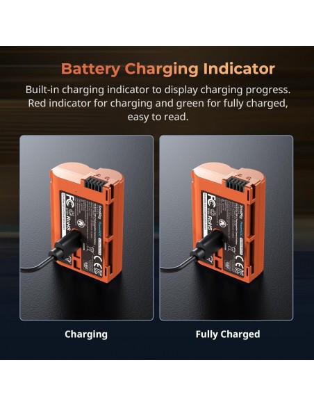 SMALLRIG BATERÍA EN-EL15C -2400 MAH + USB-C - NIKON - NARANJA - 4966