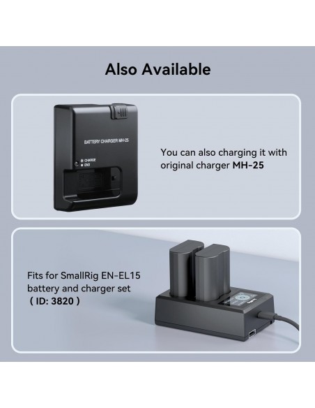 SMALLRIG BATERÍA EN-EL15C -2400 MAH + USB-C - NIKON - AZUL - 4332B