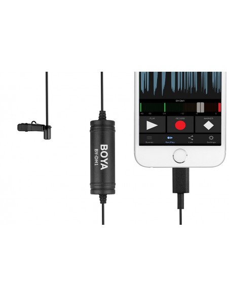 MICRÓFONO LAVALIER OMNIDIRECCIONAL PARA IOS BY-DM1 BOYA- BYDM1