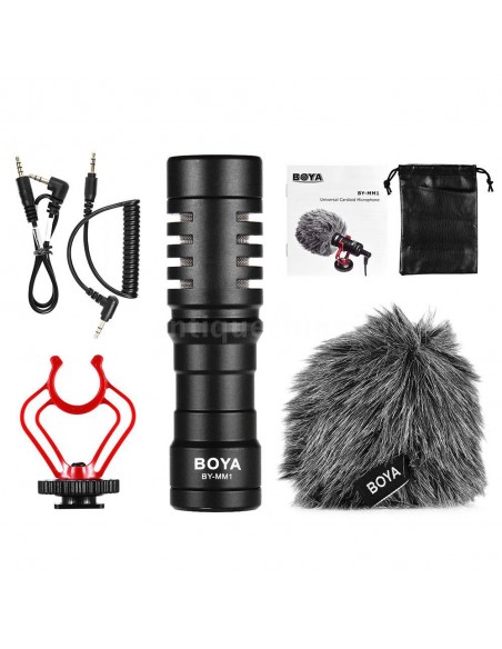 MICRÓFONO DE CAÑÓN SOBRE CÁMARA CARDIOIDE BY-MM1BOYA- BYMM1