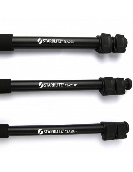TRIPODE DE ALUMINIO TSA203P KIT CON CABEZAL Y MANGO STARBLITZ - TSA203P