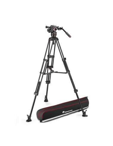 TRÍPODE PARA VIDEO TWIN EN ALUMINIO CON RÓTULA NITROTECH 608 ESTABILIZADOR MEDIA ALTURA MANFROTTO - MFMVK608TWINMA