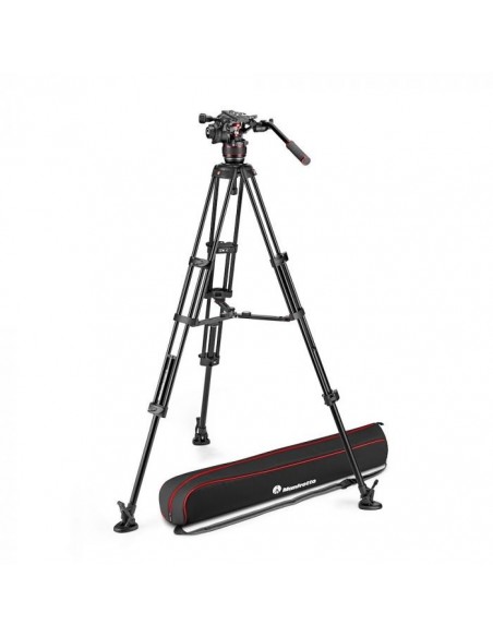 TRÍPODE PARA VIDEO TWIN EN ALUMINIO CON RÓTULA NITROTECH 608 ESTABILIZADOR MEDIA ALTURA MANFROTTO - MFMVK608TWINMA